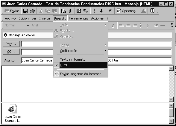 Imagem da mensagem de envio por E-mail